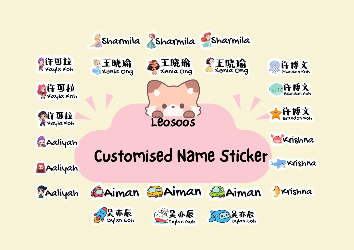 Cute Customized Name Sticker